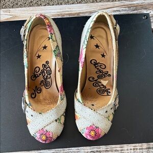 Naughty Monkey Beige and Pink Heels